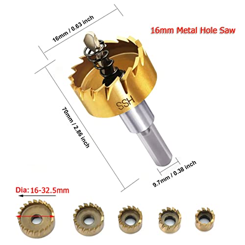 SagaSave 16mm metalne testere za rupe velike brzine Čelične burgije rezač za otvaranje rupa, testera za