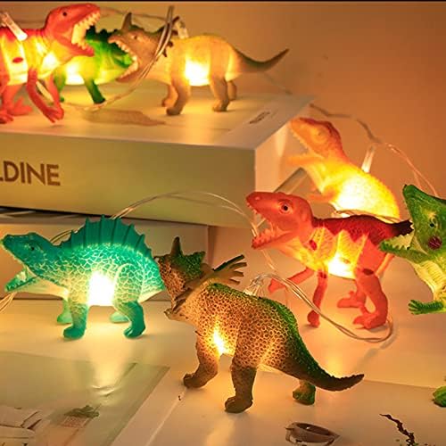 Žičana svjetla sa jarkim dinosaurusima 10led bajkovita tematska svjetla na baterije za rođendanski