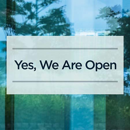 CGsignLab | Da, mi smo otvoreni-jezični teal prozor Cling | 24 x12