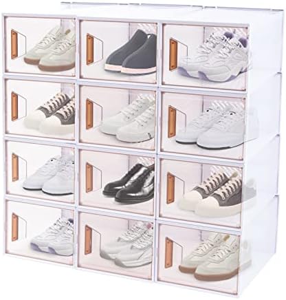 LGXShop 12 Pack kutija za cipele, prozirna kutija za cipele od plastične boje, spremanje za