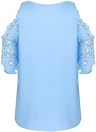 Ženska majica hladnog ramena bluza na pola rukava okrugla vrat leptir tiskanje ljetna meka bluza plus veličina