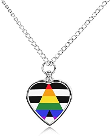 Ravno Ally Pride Zastava štampana ogrlica od urne za kućne ljubimce za pepeo srce kremiranje nakit spomen