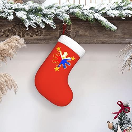 QG ZZX Filipini Pride Star zastava Sun Božićni čarapa Xmas Čarape Kamin Viseća čarapa 18 inča Odmorsko