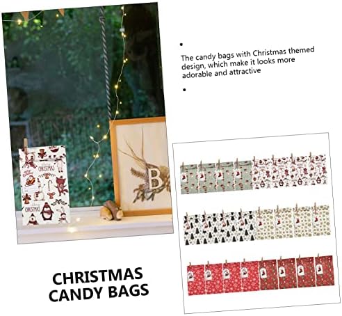 INOOMP 1 Set poklon torba čarapa Stuffers Bolsas Navideñas Para Candy poklon torbe Božić Holiday Candy Bag