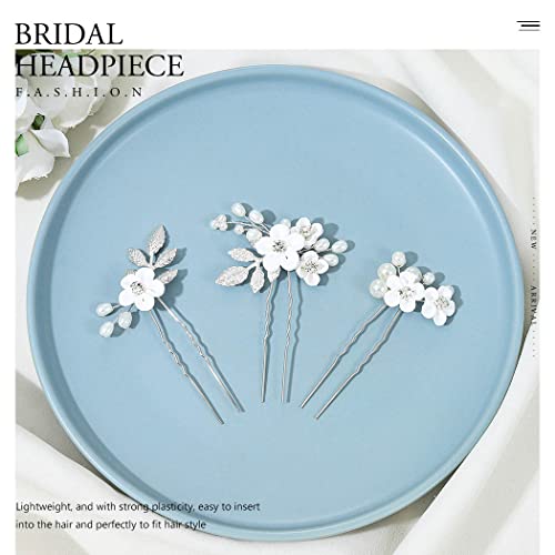 Earent Bride Wedding Flower igle za kosu Pearl Hair Accessories list Headpieces Bridal Hair Pieces