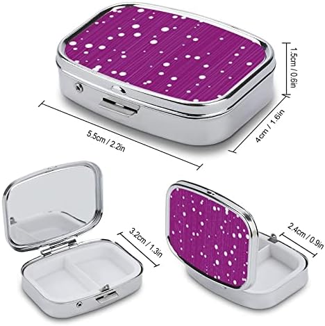 Kutija za pilule ljubičaste pozadinske tačke uzorak kvadratnog oblika futrola za tablete za lijekove prenosiva