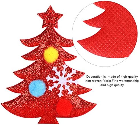Vifemify božićni predmeti - 40pcs crvena božićna dekoracija DIY božićna stablo zakrpa viseći drveni