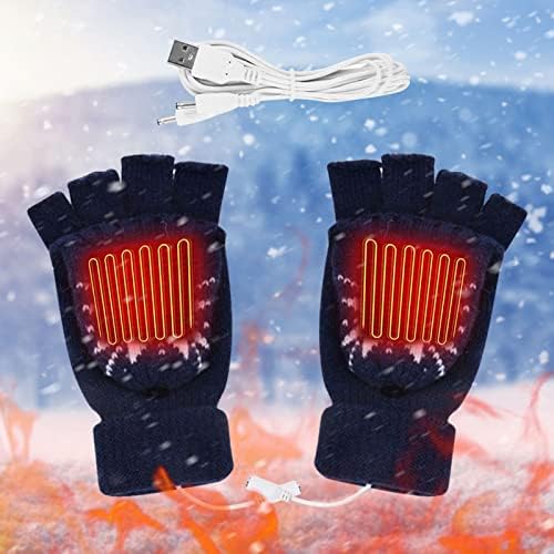Qvkarw USB rukavice hladne zimske grijane rukavice pleteni priključak Ispis u zatvorenim toplim
