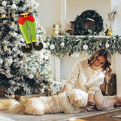 Punjeni vileski božićni ukrasi noge viseći viseći privjesci plišane noge santa noge dekor dekor