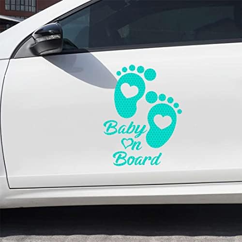 Dreothy 2kom Footprint baby on Board znak reflektirajuće naljepnice, visoko reflektirajuće sigurnosno