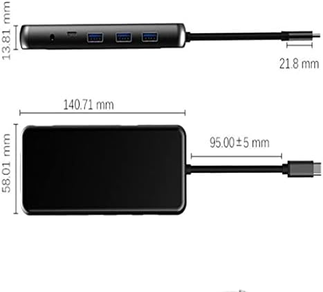 EYHLKM USB C priključna stanica za laptop USB 3.0 VGA RJ45 PD USB HDMI kompatibilni čvorište za pristanište