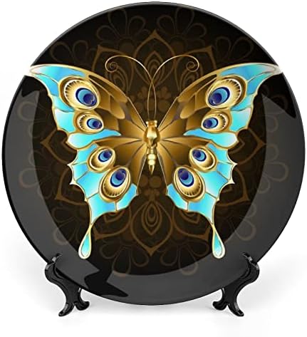 Zlatni leptir sa tirkiosekustom Foto kosti Kina Dekorativna ploča ličnost Keramička ploča za večeru za žene za
