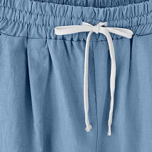 Posteljine hlače za žene cvjetne kratke hlače ženske koljena duljine hlače udobne dukseve za crtanje