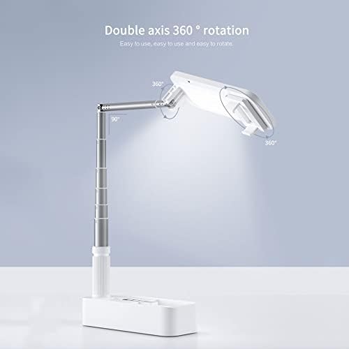 Ygqzm prijenosni stalak za držač telefona sa LED lampom za punjenje selfija sa mogućnošću zatamnjivanja sklopivi