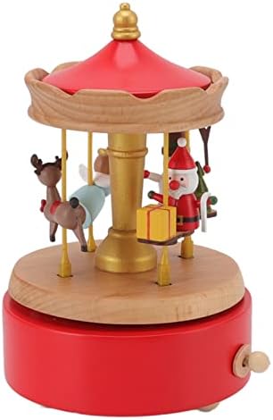 Aatraay božićna muzička kutija drvena karusel osjetljivi za sat Glazbeni pokloni za ukrašavanje muzičkog okvira