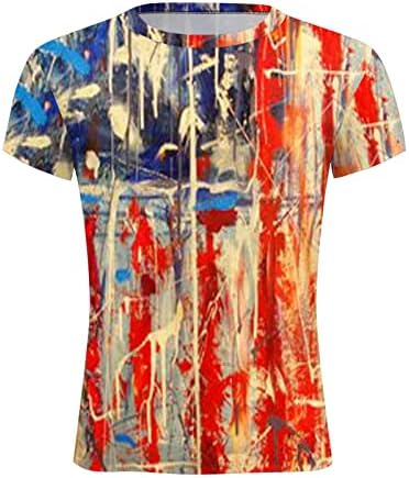 MIASHUI muške velike visoke majice muške ljetni dan nezavisnosti Moda 3d Digitalna štampa majica kratki