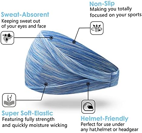 4 paket par Headbands Vježba znoj traka za žene muškarci, Vježba Headbands Elastic Wicking znoj trake za kosu