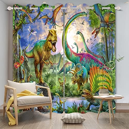 AWERT Dinosaurusi zastojne zavjese, Jurska divljina životinja Dino džungla šuma, dječaci MAN KIDS