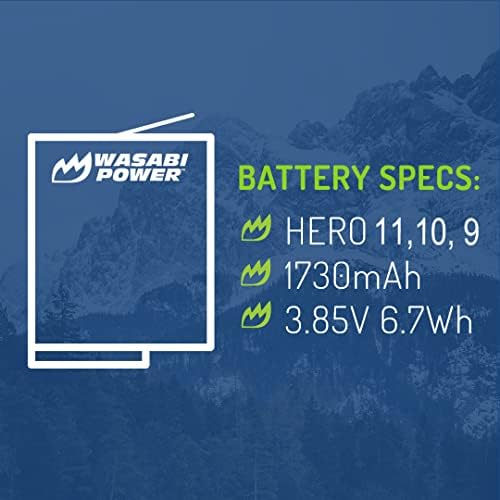 Wasabi Power Battery kompatibilan sa GoPro Hero11 crni, hero10 crni, hero9 crni