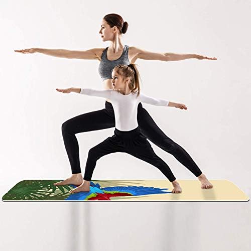 Siebzeh Tropical Bird Leaves Premium Thick Yoga Mat Eco Friendly Rubber Health & amp; fitnes