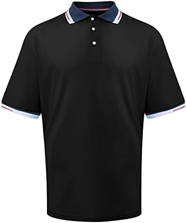 RTRDE muške velike i visoke majice kontrastne boje majice sportske modne kratke rukave Polo majice za muškarce