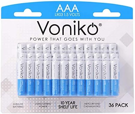 VONIKO - ultra alkalne trostruke AAA baterije 36 brojeva i 9V baterije 4 Brojano - ultra dugotrajno