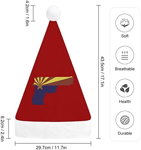Pištolj Arizona državna zastava pliš Božić šešir Naughty i lijepo Santa kape sa pliš obodom