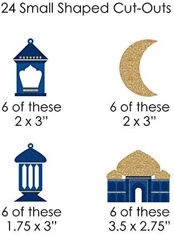 Velika tačka sreće Ramadan - Eid Mubarak DIY ukrasi - Clothespin Garland Banner - 44 komada