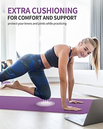 CAMBIVO Extra debela prostirka za jogu za žene i muškarce, profesionalne TPE prostirke za jogu, prostirka za