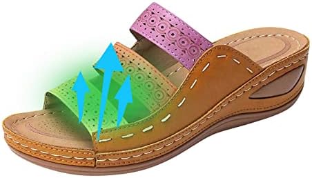 Wedge Slides papuče za žene Moda ortopedska platforma Flops cipele remen šarene rimske vanjske