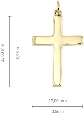 Lucchetta - 14k Premium mali krst vjerski poklon privjesak od žutog zlata, 14k Zlatni Privjesci za narukvice