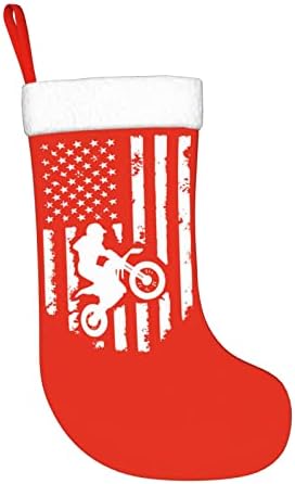 ZP-CCYF USA zastava Dirtbike Motocross Božićno čarapa za odmor Viseće čarape Xmas Čarape Klasični ukras