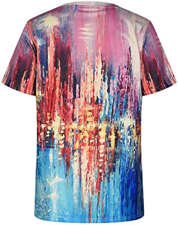 Jesen Ljetna bluza Žene 2023 Odjeća kratki rukav pamuk Crewneck cvjetna grafička casual bluza majica za djevojčice