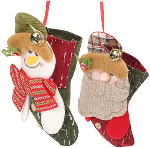 Holibanna 2pcs Božićne čarape Santa poklon torbe Chrismas poklon vrećice dekor plišano gnome čarapa za odmor