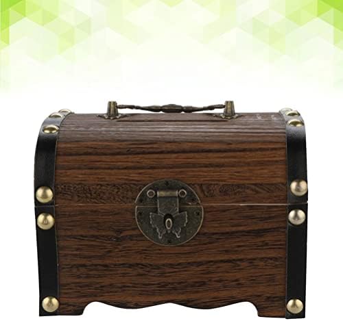 Wetyg kutija drvena blaga banka Drvni nakit za uštedu novca Vintage održava ukrasnog šljokica