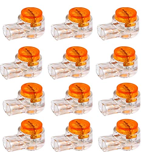 BUYGOO 200kom vodootporni gel punjeni narandžastim prozirnim dugmetom konektori telefonske žice UY konektor