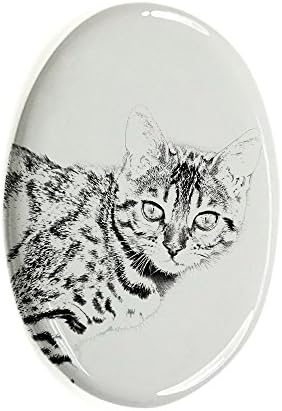 Art Dog Ltd. Bengal, Ovalni nadgrobni spomenik iz keramičke pločice sa slikom mačke