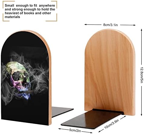 Fog Demon Skull Wood Bookends teške držače knjiga za police ukrasni krajevi knjiga