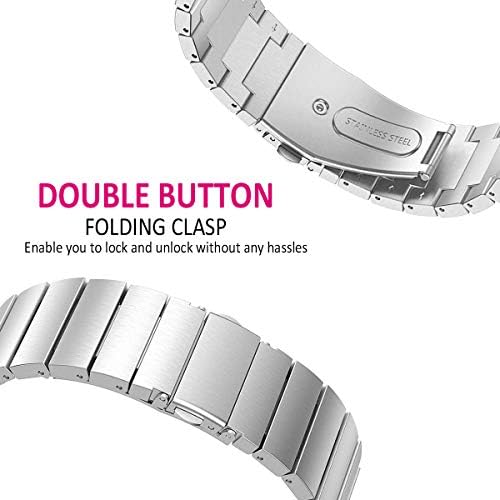 Kartice Bands kompatibilni sa Samsung Galaxy Watch 3 45 mm trake, 22 mm od nehrđajućeg čelika za zamjenu