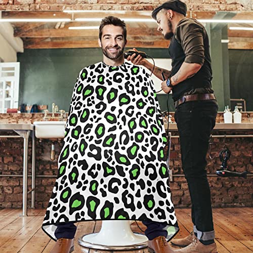 Visesunny Barber Cape životinjska tigarska koža Zelena neon Poliester za rezanje kose salon