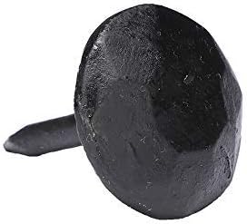 1 x 1 inčni okrugli gvozdeni Klavos ukrasni nokti, ručno kovani, prirodna crna završna obrada
