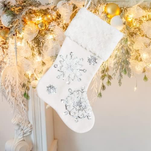 Comfy sat 11 poliesterski srebrni snježni pahulji za božićnu dekoraciju, bijela, zimska zbirka odmora