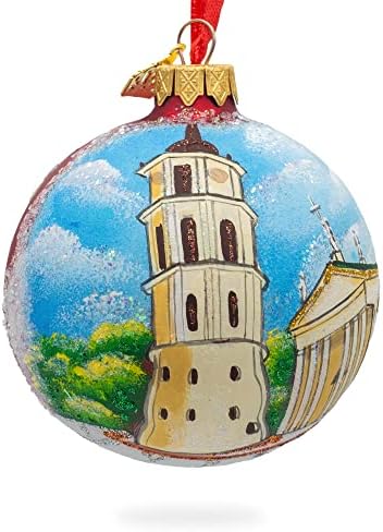 Stari grad u Vilniusu, Litvanija staklena lopta Božićni ukras 3,25 inča