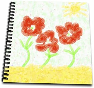 3drose slika tri narančaste obojene cvijeće i sunce u impresionizam - crtanje knjiga
