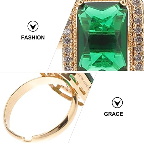 Galpada Jade prsten za naušnice zvoni vintage smaragdni prsten koktel prstenovi kvadratni rez zeleni