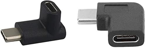 Pulabo USB-C USB 3.1 Tip C muški do ženskog adaptera priključka, 90 stepeni desni kutni utikač i konektor