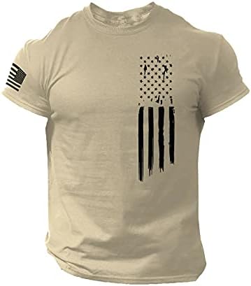 Muška Američka Zastava T-Shirt Ljeto Casual Kratki Rukav Grafički Tee Shirts Print Tops Cool Mišića Trening