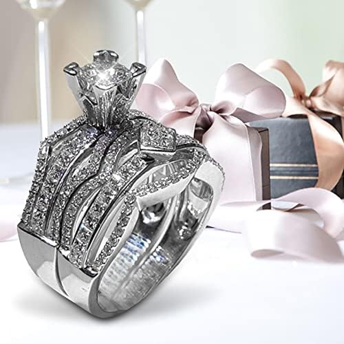 Ženska prstena modna habala Diamond Diamond -kle Diamond Ring RingNew Valentine's Dnevna ruža