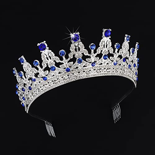 COCIDE plave tijare za žene Krune za žene tijare i Krune za žene kraljica princeza tijara za djevojčice