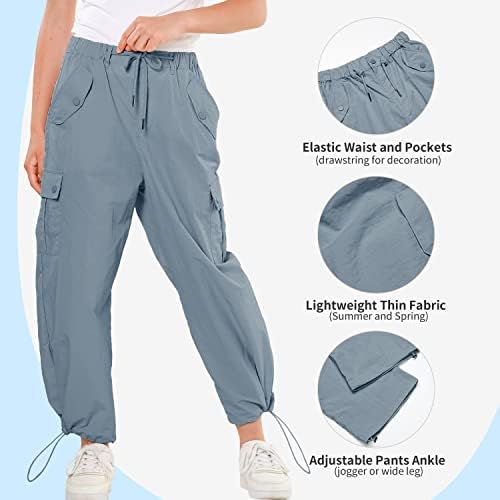 Rolanko padobranske pantalone za devojčice Y2K kargo pantalone sa džepovima Harajuku Jogger pantalone